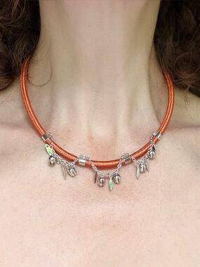 Sterling Silver & Charm Necklace by Calgaro Italy - New With Tags